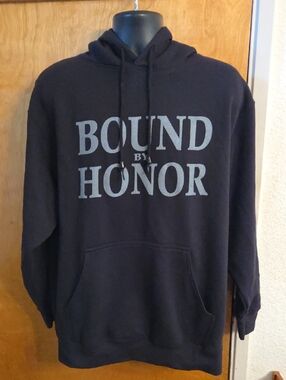 Bound By Honor Blood In Blood Out Black Hoodie with Gray Logo Size Medium